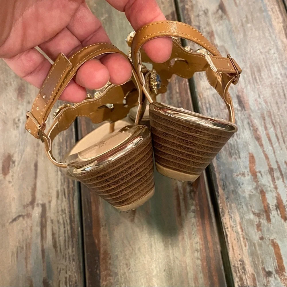 Madeline Stuart MsPinky Bling Faux Rhinestone Gemstone Flip Flop Sandals Sz 5.5